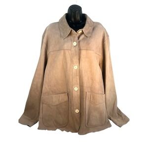 Idyllwind western rodeo fine suede leather womens shacket sz XXL/TTG beige